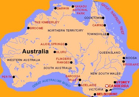 Australien Landkarte